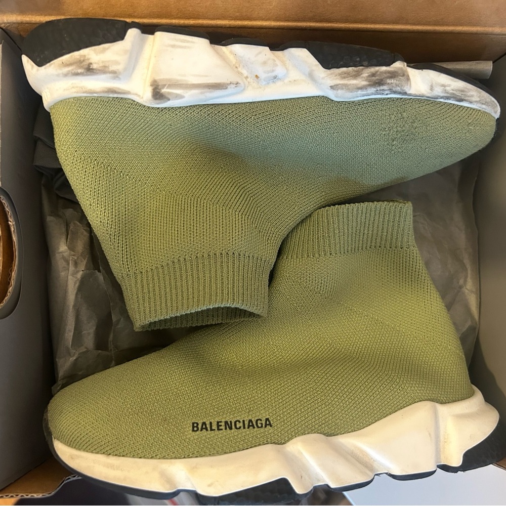 Balenciaga Kids Green Sock Sneakers
